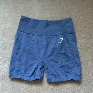 Gymshark Blue Seamless High-Waist Workout Shorts